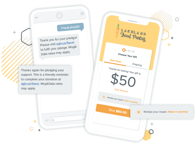 Text fundraising and messaging tools on Qgiv's fundraising platform.