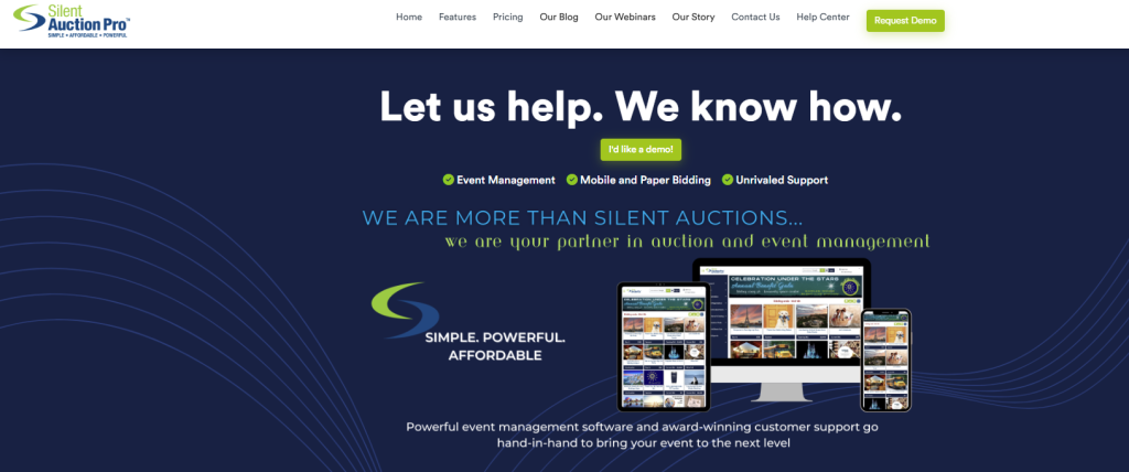 Silent auction pro website for silent auction software