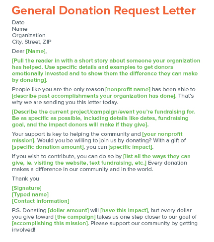 Letter Of Donation Template