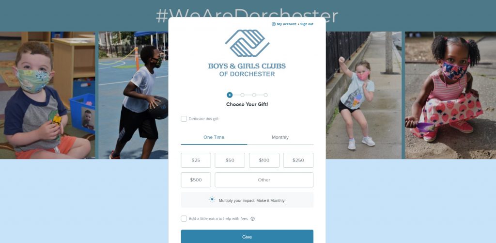 Boys and Girls Club of Dorchester added a banner image with cute pictures of children.