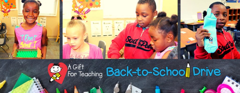 Cover image for the A Giftr for Teaching Back to School Drive peer-to-peer event.