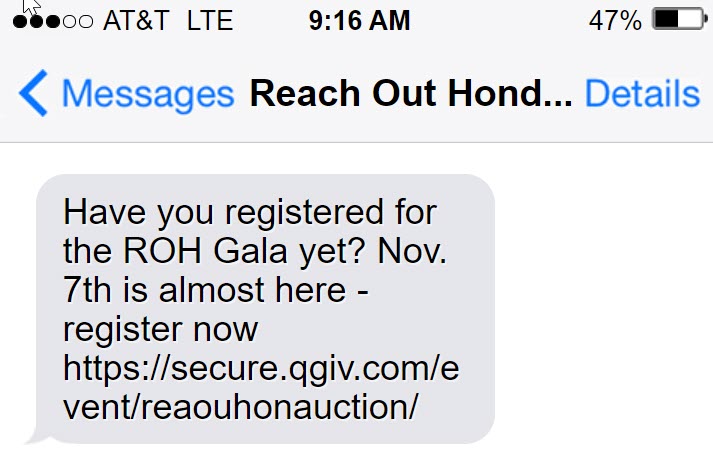 Here is an example of how you can use texting for event reminders.