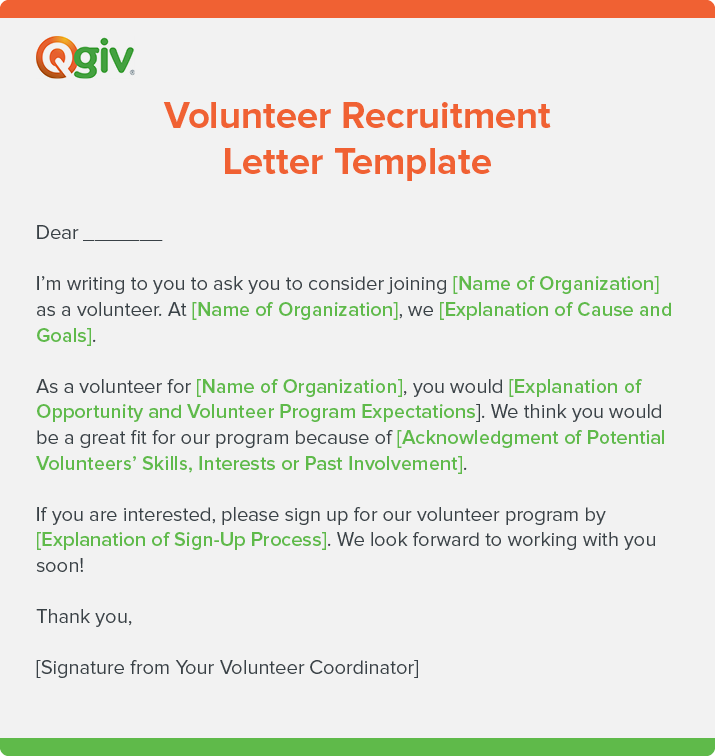 volunteer recruitment letter template for reaching out to potential volunteers. 