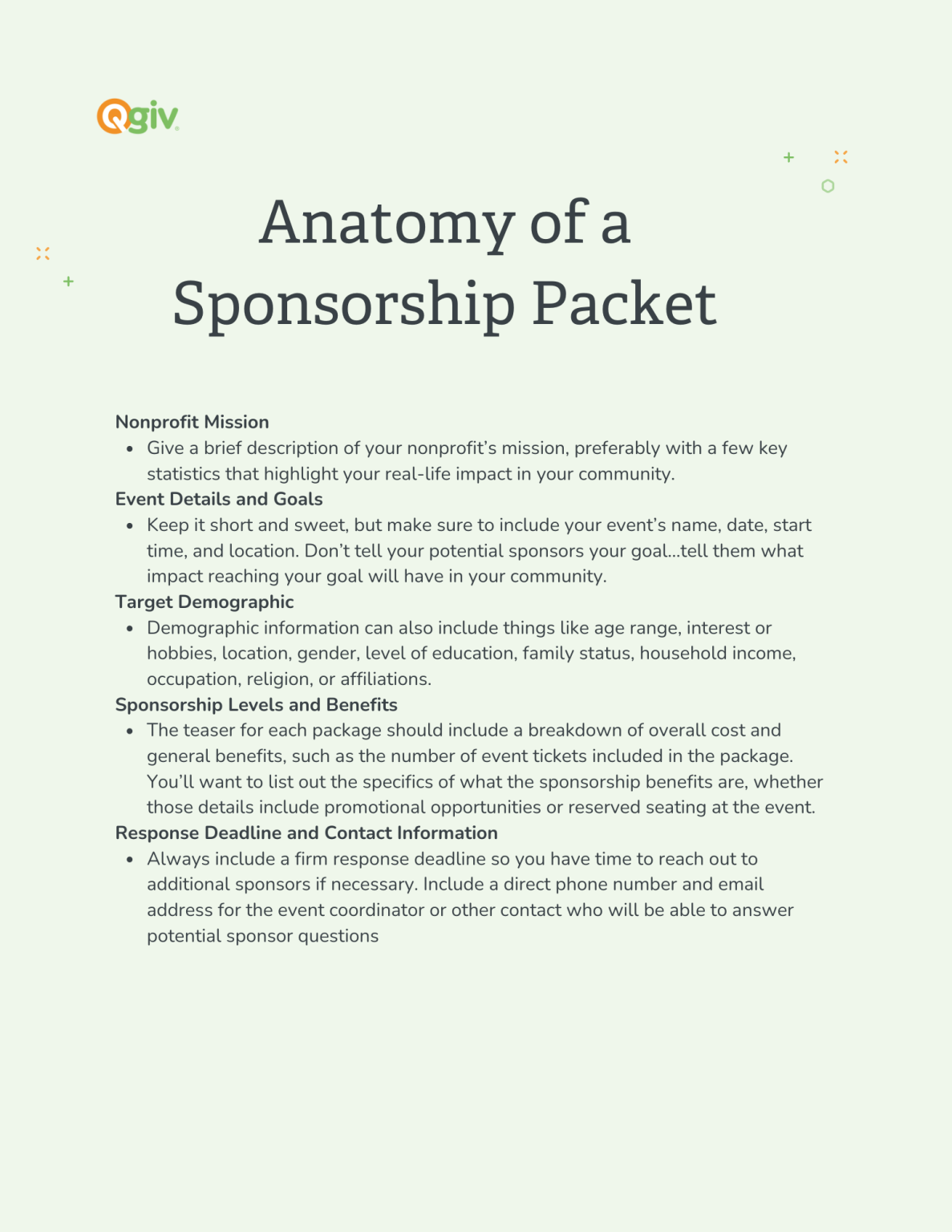 How To Create The Best Sponsorship Packet Template For Your Nonprofit ...