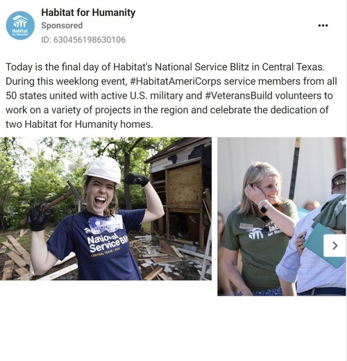 Facebook Ads for Habitat for Humanity