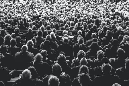 rear view of a large audience