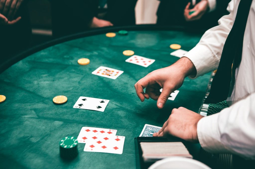 A poker table for a casino night as a gala entertainment idea